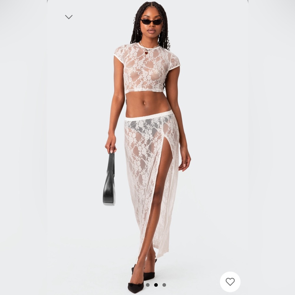 Edikted Aura white Lace set - NWT
